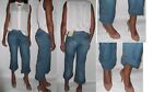 women next crop roll up ankle blue denim petite  jeans uk size 6