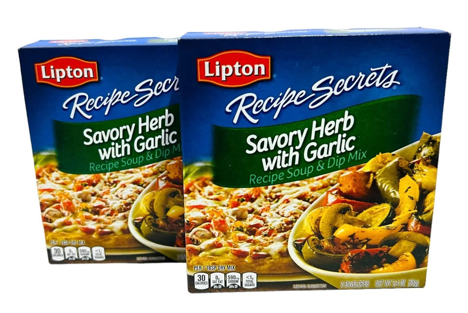 Lipton Recipe Secrets Hierba Salada con Sopa de Ajo y Mezcla de Salsa 2.4 OZ (Paquete de 2) Foto 1 de 1