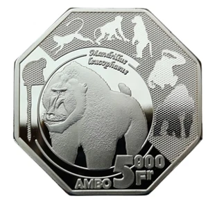 AMBAZONIA - CAMEROON 5000 CFA FRANCS = 5 AMBO 2023 BABOON 43mm MINTAGE 135PCS - Picture 1 of 2