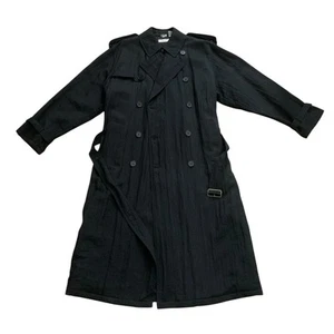 Gabardina vintage Giorgio Armani para hombre talla 36 negra 50" de largo silenciosa de lujo - Imagen 1 de 24