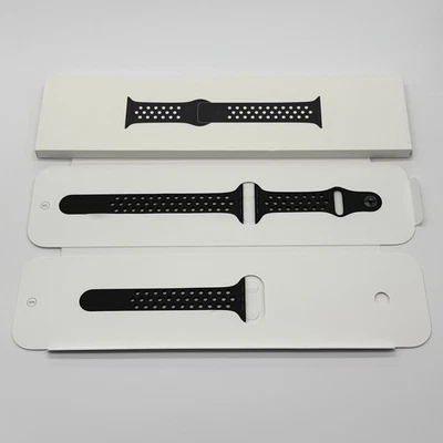 Genuine Apple Watch Nike Sport Band BLACK / BLACK 49mm 46mm 45mm 44mm - Image 1 of 4