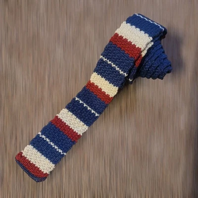 Corbata de cuello punta cuadrada tejida Lisle 100 % algodón 55 x 1-5/8 de colección Foto 1 de 3