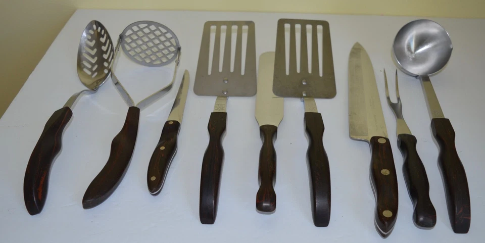 Lote De 9 Utensilios De Cocina Cutco Vintage Inoxidable #13 1021 14 16 (2) 1028 1025 + Foto 1 de 4