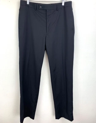 Pantalones de vestir para hombre Calvin Klein 100 % lana talla 34x32 negros a rayas débiles Foto 1 de 4