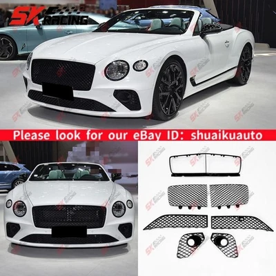 Compatível com Bentley Continental GT 2020-2024 ABS Chrome acabamento de grade de para-choque dianteiro - Imagem 1 de 4
