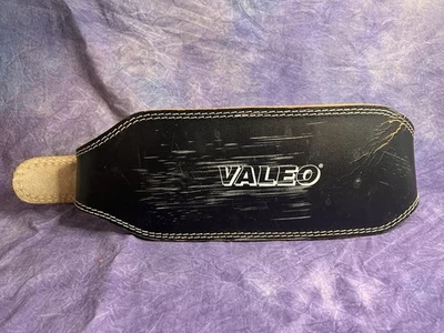 Cinturón de Levantamiento de Pesas Valeo Cuero Negro Ajustable Acolchado Soporte Espalda Foto 1 de 4