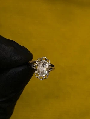 10K金北极星印章婴儿戒指 — 第 1/4 张图片