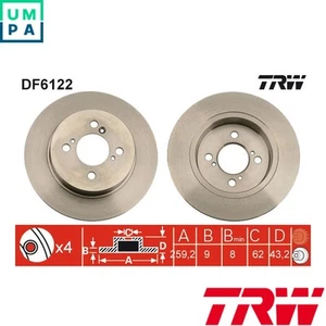 2x BRAKE DISC DF6122 FOR SUZUKI SWIFTIV K12B 1.2L /AD13AD13AA 1.2L 4cyl - Picture 1 of 16