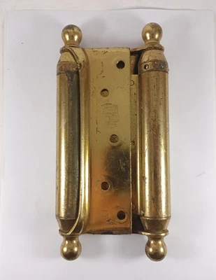 Antigua bisagra de puerta de resorte de doble acción de latón Bommer's, 8,75" X 4,25" Foto 1 de 4