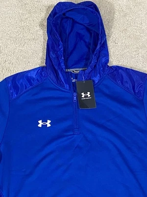 Under Armour UA Command Short Sleeve Hoodie Blue Size M Mens New 1360690-400 - Image 1 of 4
