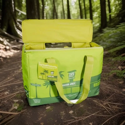 XL Trader Joe's большой многоразовый изолированный сумка с короткими ручками морозильник охладитель сумка зеленый - Изображение 1 из 4