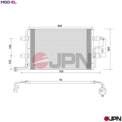 CONDENSER AIR CONDITIONING 60C9136-JPN FOR SKODA OCTAVIA/Combi VW SEAT 2.0L 4cyl - Image 1 of 4
