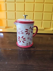 Temp-tations Old Wolrd Red Ceramic 24oz Coffee French Press - Picture 1 of 5