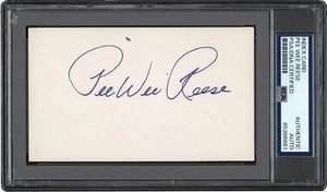 011, Pee Wee Reese HOF, Original Autograph, Index Card, Dodgers, PSA/DNA - Picture 1 of 5