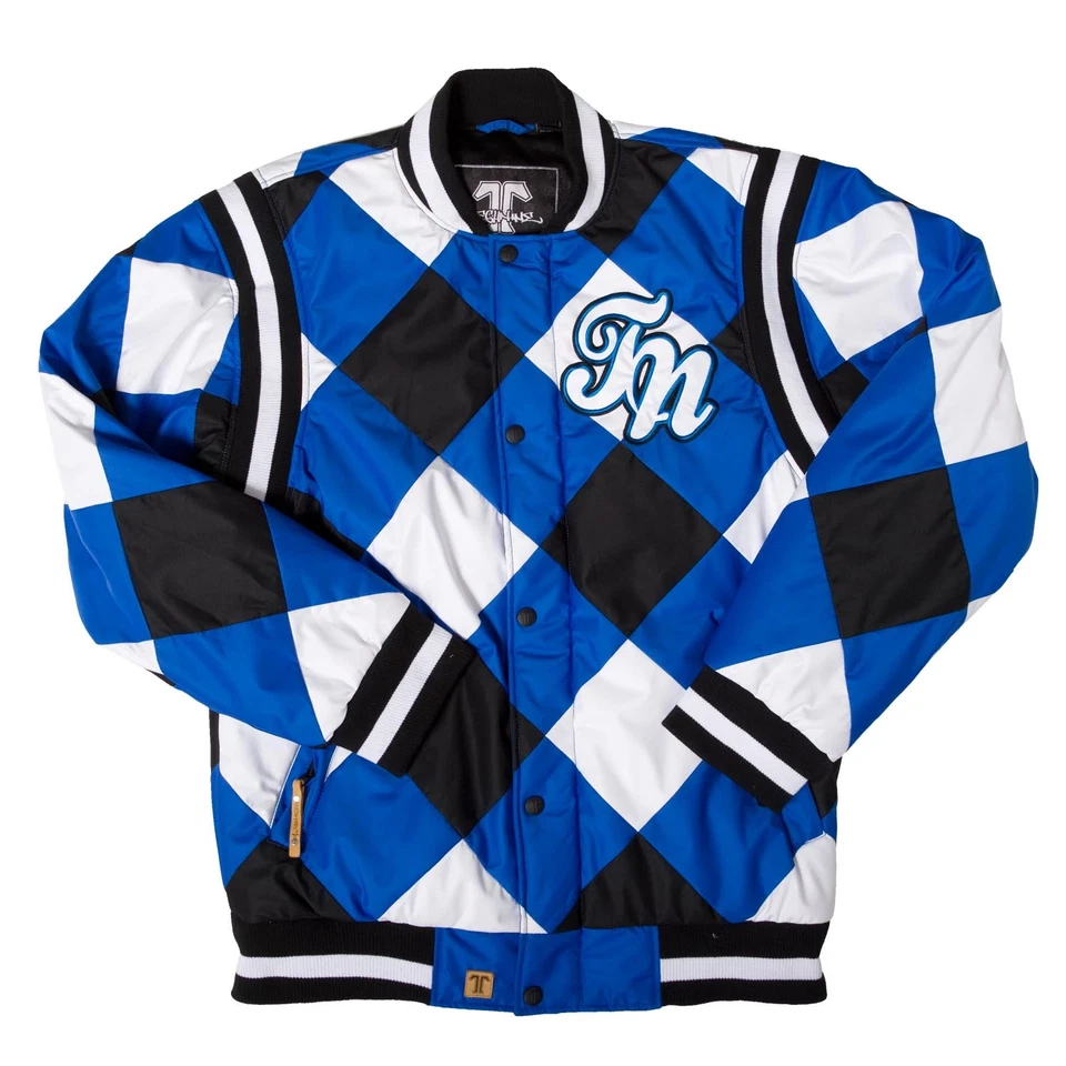 Technine Diamond Insulated Baseball Jacket Mens Medium Blue White Black New - Image 1 of 1