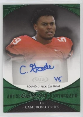 2022 Sage Aspire Green /5 Cameron Goode #ASP-CG2 Auto - Image 1 of 2