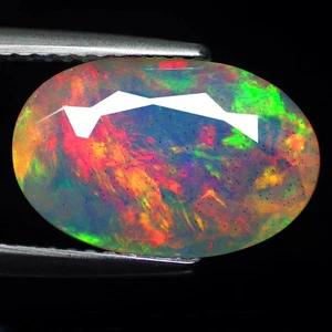 3.19 Ct Seductive Oval (13 x 8 mm) 3D Mix Chaff pattern Solid Facetted Opal Gems - Picture 1 of 7