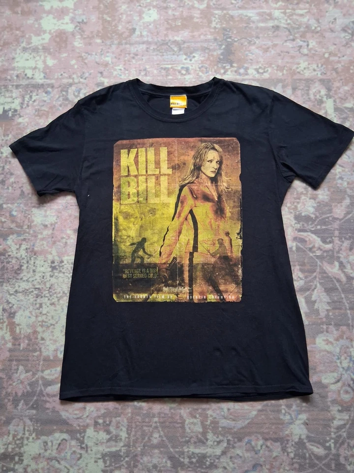 Kill Bill T Shirt Vol. 1&2 Movie Black Size Uk Large Distressed Graphic Film Tee - Image 1 of 4