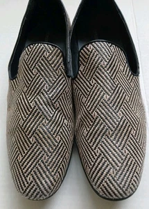 Giorgio Brutini Mens Clement Slip On Loafers Tan-Brown 10.5 M Herringbone Design - Picture 1 of 24