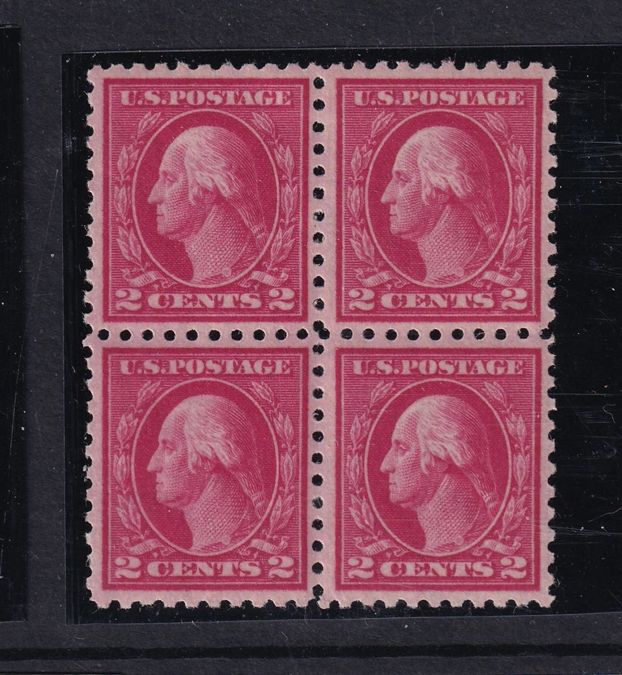 1914 Washington 2c Sc 425 MNH with full original gum, block of 4 (RF - Image 1 of 1