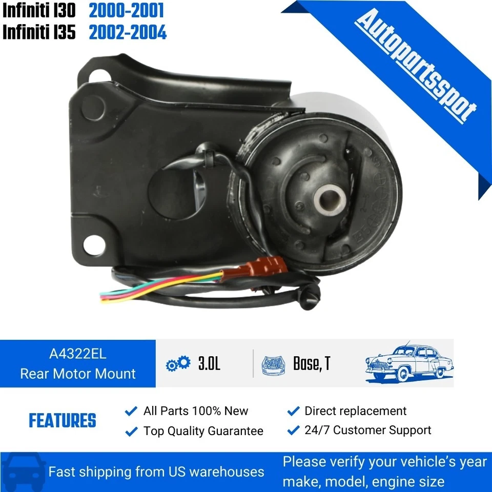 A4322EL Rear Engine Motor Mount Fit For 00-04 Infiniti I30 I35 With Sensor Foto 1 de 4