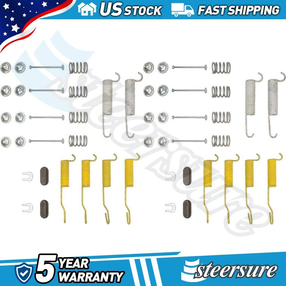 Kit de ferragens de freio a tambor dianteiro traseiro compatível com AMC Ambassador 1971-1974 - Imagem 1 de 1