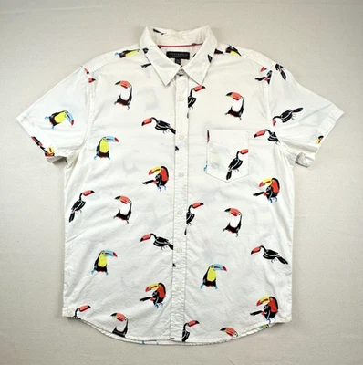 Aeropostale Tucán Estampado Manga Corta Abotonable - Blanco - XL Foto 1 de 4