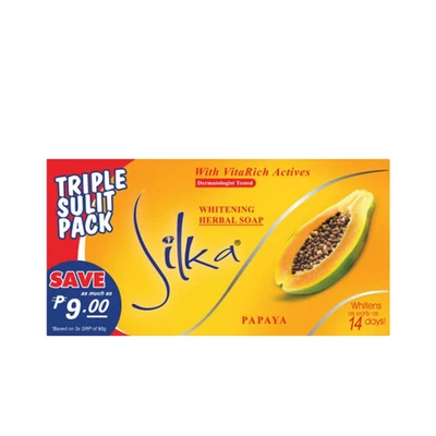 Silka Orange Papaya Soap 90g x 3 (Triple Pack) - Skin Lightening & Brightening