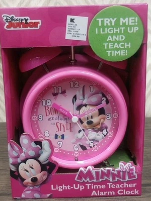 Disney Junior Minnie Mouse Light Up Time Teacher Alarm Clock,new - Image 1 of 4