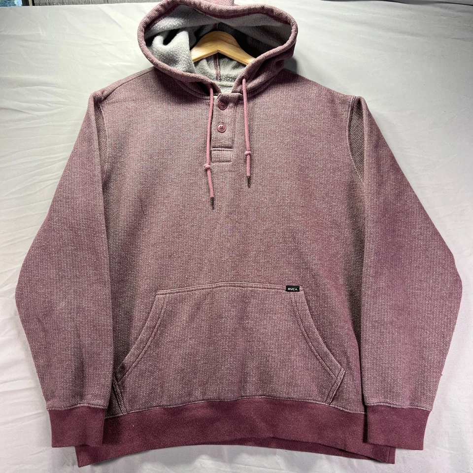 RVCA Sudadera con Capucha Para Hombres Grande Roja Henley Polar Pullover Sudadera Henley MMA Ju Jitsu Foto 1 de 4