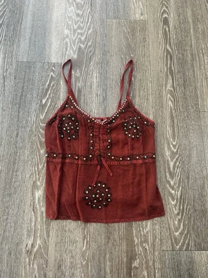 印度精品红色刺绣亮片娃娃上衣均码波西米亚海滩奇思妙想 — 第 1/4 张图片