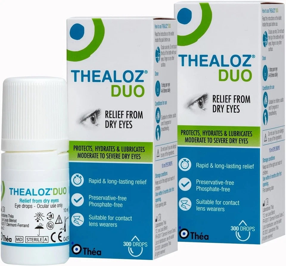 2 x 10ml Thea Thealoz Duo Original Preservative Free Dry Eye drops