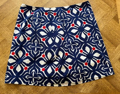 Vineyard Vines Cotton Whale Tail Geometric Embroidered Mini Skirt Size 4 EUC - Image 1 of 4