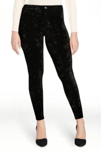 NWT Scoop Women's Crushed Velvet Skinny Pants Size 6 Black Leggings - Picture 1 of 5