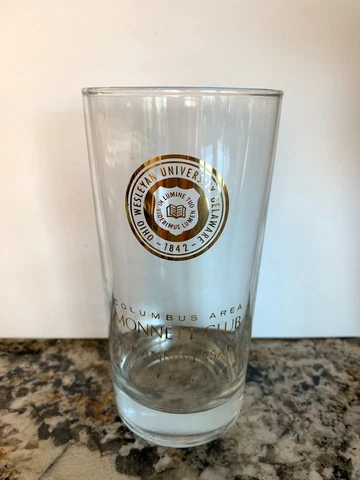1968 Ohio Wesleyan University Drinking Glass MONNETT CLUB Columbus Ohio, Vintage Cover