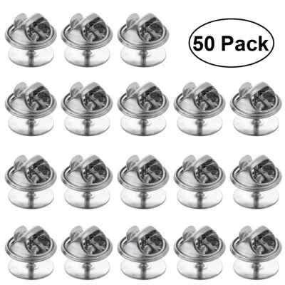 50 PIEZAS Pin Back Repuesto Solapa Pasador Trasero Goma Pasador Trasero Embrague Tachuelas Foto 1 de 4