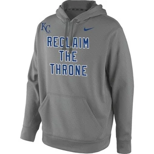 NIKE MLB KANSAS CITY ROYALS RECLAIM THE THRONE HOODIE SWEATSHIRT MENS SIZE SMALL - Picture 1 of 2