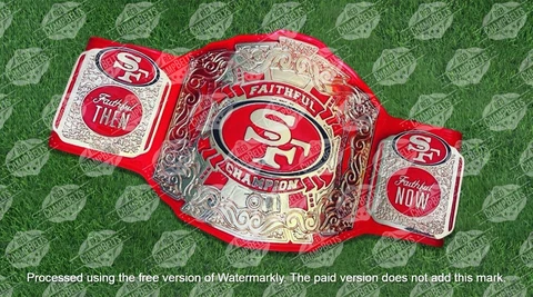 SF 49ERS NFL Championship Belt Adult Size 4mm Zinc Cover