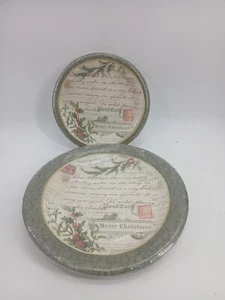 16 Piece Punce Studio Merry Christmas Paper Plates Dinner Dessert 8 Each - Picture 1 of 5