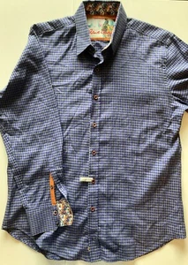 Men's Robert Graham Long Sleeve Button Shirt - Purple/Grey - Large - Picture 1 of 4
