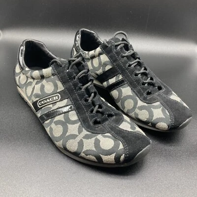 Кроссовки Coach «Kathleen» фирменный дизайн «C», черная замша, лакированная кожа 9 М - Изображение 1 из 4