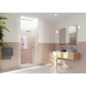 Glass Warehouse Shower Door 37.5"x78" Frameless Glass Pivot Brushed Nickel - Picture 1 of 1