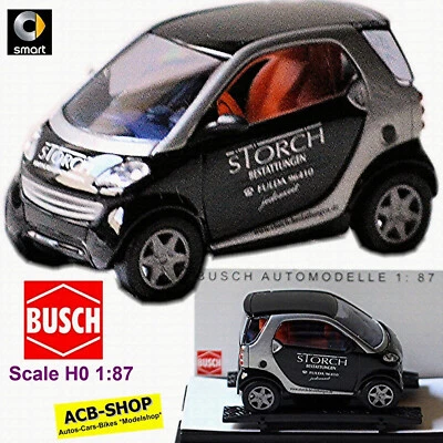 Smart City-Coupe 1998-2004 C 450 Stork Funerals Fulda 1:87 Busch 48950 - Image 1 of 4
