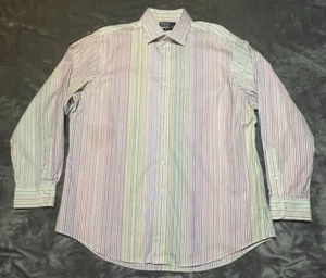 Polo Ralph Lauren Regent Classic Multicolor White Striped Shirt 17 1/2 34/35 - Picture 1 of 5