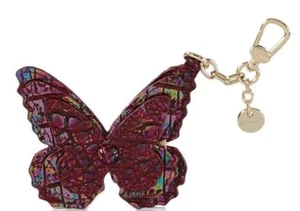 NUEVO CON ETIQUETAS 🦋SANGRIA Brahmin 3D Cuero Mariposa Borla Llavero Cartera Dije Llavero - Imagen 1 de 3