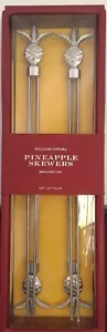 Williams Sonoma Set of 4 Stainless Steel Pineapple Double Tined Skewers 15” - Picture 1 of 1