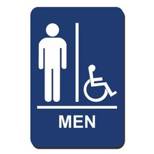 UPC 762529017036 product image for 6 In. X 9 In. Men Accessible Braille For Latch Side Of Door Sign | upcitemdb.com