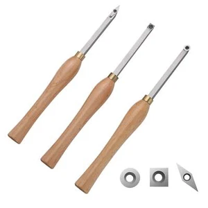VEVOR Wood Lathe Chisel Set, 3 PCS Woodworking Turning Tools, Includes Square... - Picture 1 of 7