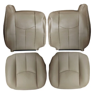4x Fundas de asiento para Chevy Silverado GMC Sierra 2003-2006 delanteras cuero tostado 522 Foto 1 de 4