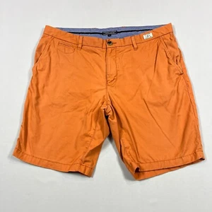 Tommy Hilfiger Chino Shorts Casual Walk Cotton Brooklyn Orange Mens W40" - Picture 1 of 11